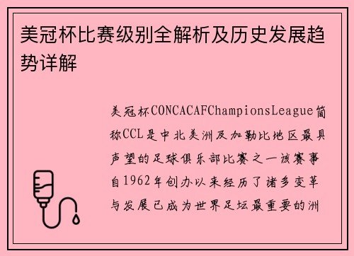 美冠杯比赛级别全解析及历史发展趋势详解